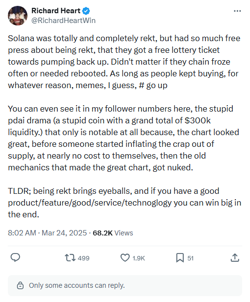 The stupid pdai drama boosted his follower count.