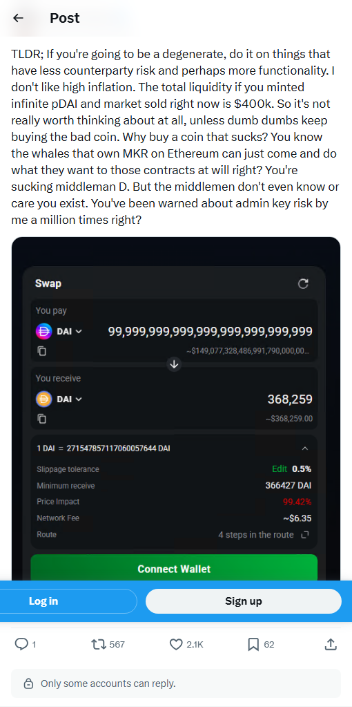 $400k total liquidity — sucking middleman D.