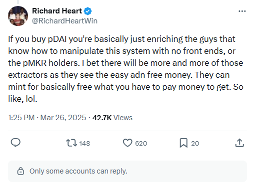 Buying pDAI enriches the manipulators.