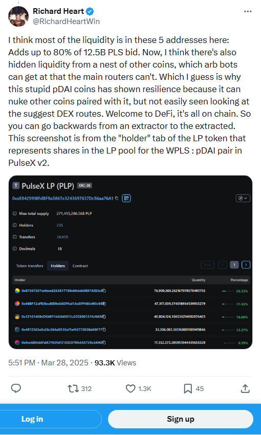 80% of liquidity is in 5 addresses.