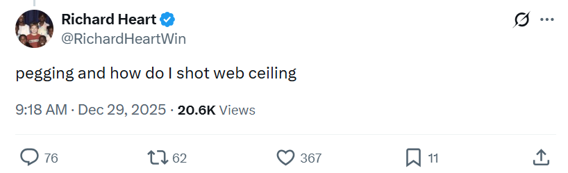pegging and how do I shot web ceiling